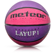 Košarkaška lopta METEOR LAYUP velicina 1, ružicasto-ljubicasta