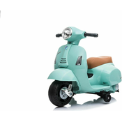 Beneo Električni motocikel Vespa GTS, turkizna, s pomožnimi kolesi, Licenca, 6V baterija, usnjen sedež, 30W motor
