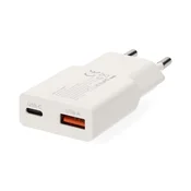 Nedis WCHA20WT brzi punjač USB-A / USB-C, GaN, PD3.0, 20W, bijeli