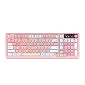 INF Tri-barvna žična tipkovnica z RGB in odstranljivim Type-C kablom Pink + White, (5000310587)