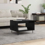 vidaXL Klubska miza Črni hrast 60 x 50 x 40 cm Konstruiran les