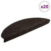 Vidaxl Preproge za stopnice, samolepilne, 20 kosov, 65 x 21 x 4 cm, temno rjave, polkrožne, velike