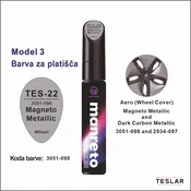Korekturni svinčnik za Tesla platišča in pokrove – 12 ml – Barva vozila: TES-22 Magneto Metallic