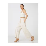 Koton Elastic Waist Jeans Trousers Wide Crop Leg