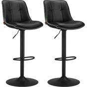 Songmics Barski stoli, LJB095B01, 42,9x48,1x93,1-114,1 cm, črna