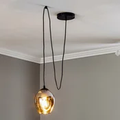 EMIBIG LIGHTING Stropna svetilka Starla decentralizirana 1-svetilna steklo grafit - Dnevna soba/jedilnica - Sodobni - črna, grafitna