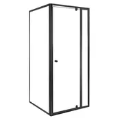 Kotna tuš kabina Flexi 90x90 cm brez tuš pladnja črna