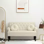 Klop z naslonom 120x62x75,5 cm laneno platno