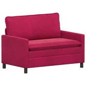 Vidaxl Kavč Vinorodna rdeča 126 x 81 x 87,5 cm Žamet