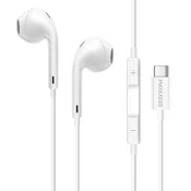 OEM Mayaxess, Žične USB-C slušalke za iPhone 17 Pro z vgrajenim mikrofonom, Bela, (5000231707)