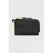 Usnjena denarnica AllSaints Remy ženska, črna barva