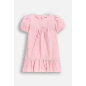 Otroška bombažna obleka Coccodrillo roza barva, HOLIDAY SPLASH GIRL NEWBORN