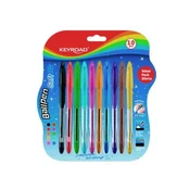Kemični svinčnik KEYROAD Soft Jet 0,7 mm, blister 10 kosov, mešanica barv
