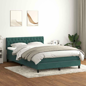 vidaXL vidaXL Box spring postelja z vzmetnico temno zelena 160x220 cm žamet, (22011495)