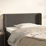 Vidaxl vidaXL Vzglavje s krilci temno sivo 103x16x78/88 cm žamet