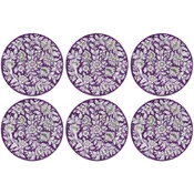 Casa Padrino luxury ceramic plates set of 6 purple A 32 cm - Made in Italy
