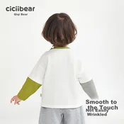 Ciciibear Majica dugih rukava za decake, Bela