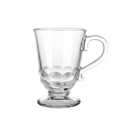 shumee Steklena skodelica na nogici za latte kavo, reliefna, 320 ml, 1 kos, Siena