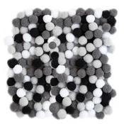 Akrilni Pom Poms, 1 cm - 120 kosov | Različne barve | Black and White