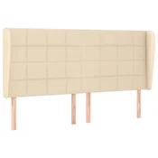 Vidaxl Vzglavje z ušesi krem 203x23x118/128 cm blago