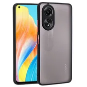 GS Silikonski ovitek za Oppo A78 5G, z zaščito kamere, prozoren/črn