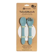 PETITE&MARS Pribor silikonski Take&Match Frosted Sky 6m+