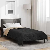 Vidaxl Polna celoletna prevleka Črna in taupe 220 x 135 cm Mikrovlakna