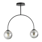 Mitea M11098-2 luster luk sa 2 dimljene kugle, crni, 2xE27