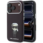 Premium maskica Karl Lagerfeld Smooth Leather KC Bodies Sketch MagSafe za iPhone 17 Pro / 18 Pro / 18 Pro - burgundy