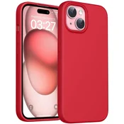 Infostyle Silikonski ovitek TOCOL za iPhone 15 + 2x zaščitno steklo – rdeča
