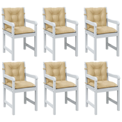 vidaXL Jastuci za stolice 6 kom prošarano bež 100x50x7 cm tkanina