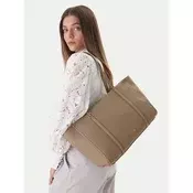 Ročna torba Calvin Klein Emblem Hw Pebble Tote LV04F3424G Bež