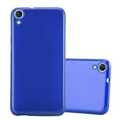 Cadorabo CADORABO Ohišje, združljiv s HTC v modrem - zaščitnem pokrovu, narejen iz fleksibilnega silikona TPU v brušenem dizajnu, (20571058)