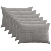 vidaXL Prevleka za blazino 6 pcs ALMELO Svetlo siva 30 x 50 cm