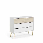 Bijela komoda OSLO 75395 s 4 ladicama
