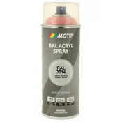 Industrijski akrilni lak sprej RAL HG 400ml Motip - RAL 3014 temno roza