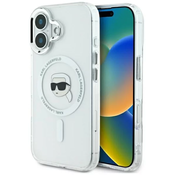 Karl Lagerfeld KLHMP16MHLSKIH iPhone 16 Plus 6.7 white hardcase IML Metal Karl Head MagSafe (KLHMP16MHLSKIH)