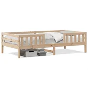 Vidaxl Posteljni okvir brez vzmetnice 75x190 cm trdna borovina