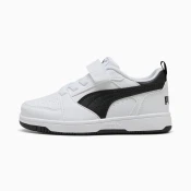 PUMA Rebound V6 Lo Kids Sneakers, White/Black