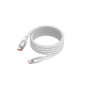 Ksix kabel USB-C na USB-C, 60W, magnetski, pleteni, 1 m, bel