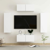 4-dijelni set TV ormarica bijeli od konstruiranog drva