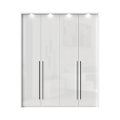 JELA PLAKAR P4B/PN - kolekcija Piano - Kristalno bela/Kristalno Bela HG Lak - 187x226x60 cm