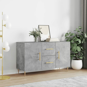 Greatstore Komoda betonsko siva 100x36x60 cm inženirski les