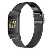 INF Pašček za uro iz nerjavečega jekla za Fitbit Charge5/6 Black, (21327728)