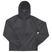 VJETROVKA S KAPULJAČOM ZIP UNISEX B&C # RESET LINED WINDBREAKER TAMNO SIVA 2XL
