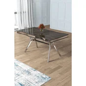 Hanah Home trpezarijski sto Pem, 160 × 90 cm, antracit ploca Irony, hromirane noge