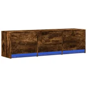 Vidaxl TV omarica z LED Dimljeni oreh 140 x 34 x 40 cm Konstruiran les