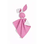 shumee Plišasta igrača Doudou Bunny, dvostranska bombažna in Minky - mini rozeta roza - bela