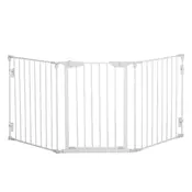 Homestar Vrata za pse 3 panela z varnostnimi vrati 180x3x745 cm bela