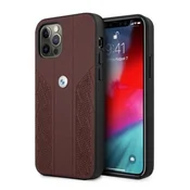 Bmw Etui BMW Leather Curve Perforate za iPhone 12 Pro Max - rdeče